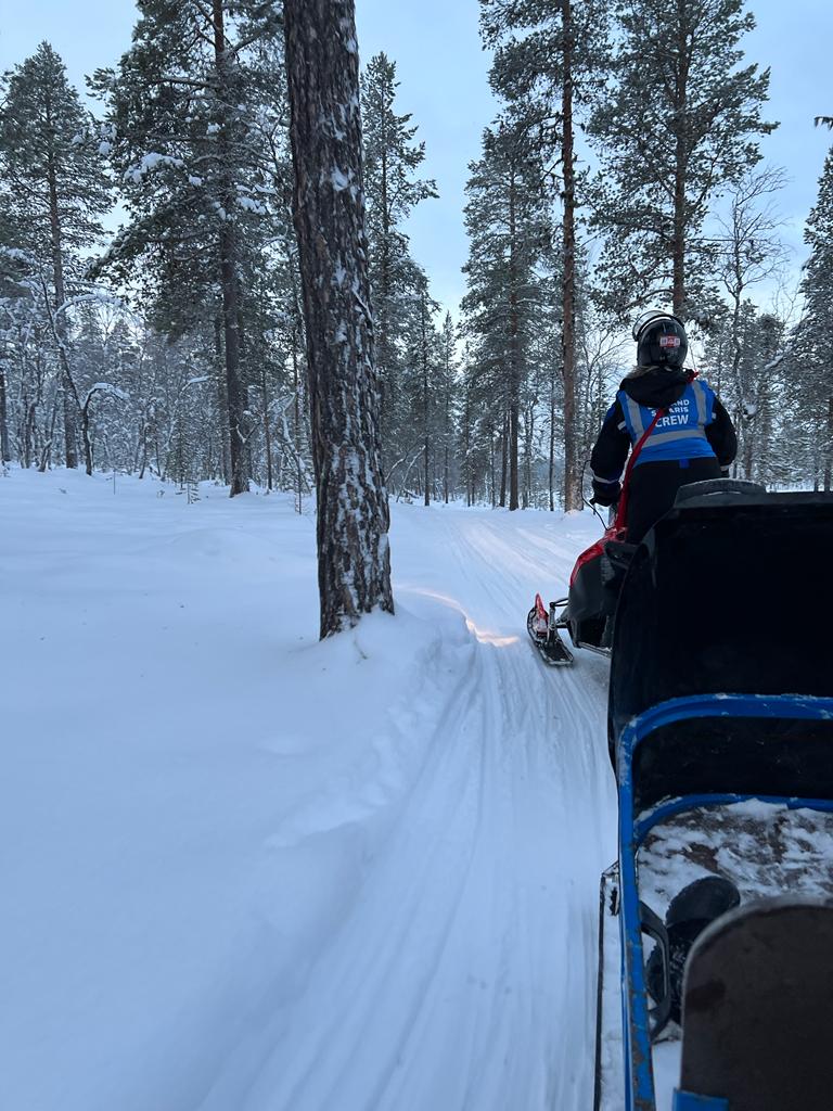 travelling in snowmobile. Santa's Lapland Santa's Magic